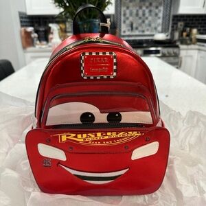 LOUNGEFLY DISNEY PIXAR CARS METALLIC LIGHTNING MCQUEEN COSPLAY MINI BACKPACK
